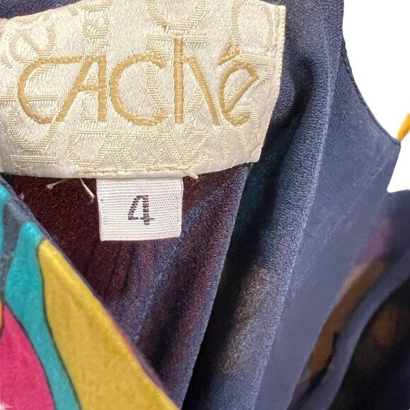 Cache Womens Multicolor Floral Halter Dress Size 4 - Picture 9 of 10